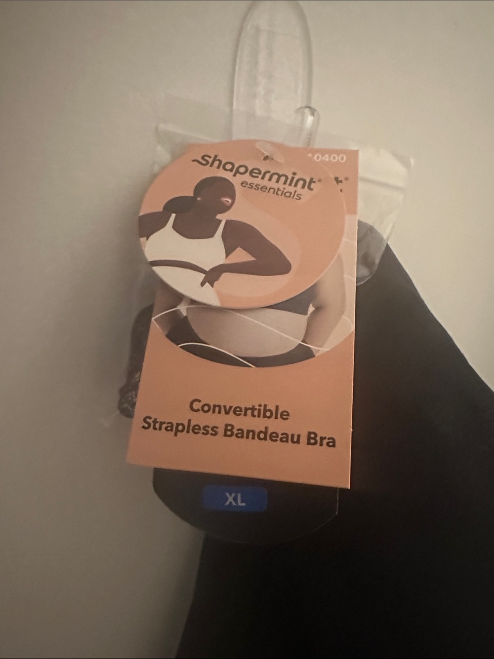 Shapermint Essentials Convertible Strapless Bandeau Bra - Black